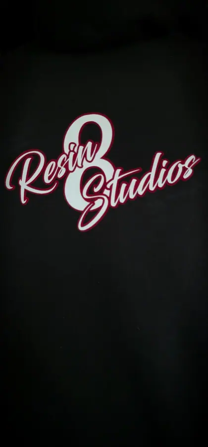Custom printed hoodie produced in the Resin 8 Studios apparel workshop