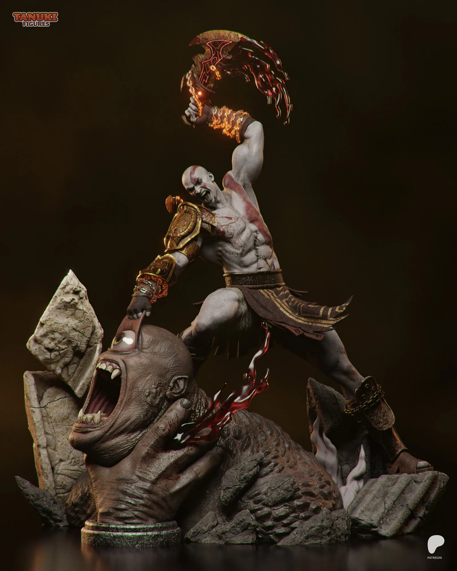 Kratos — God Slayer — hand-painted resin figure