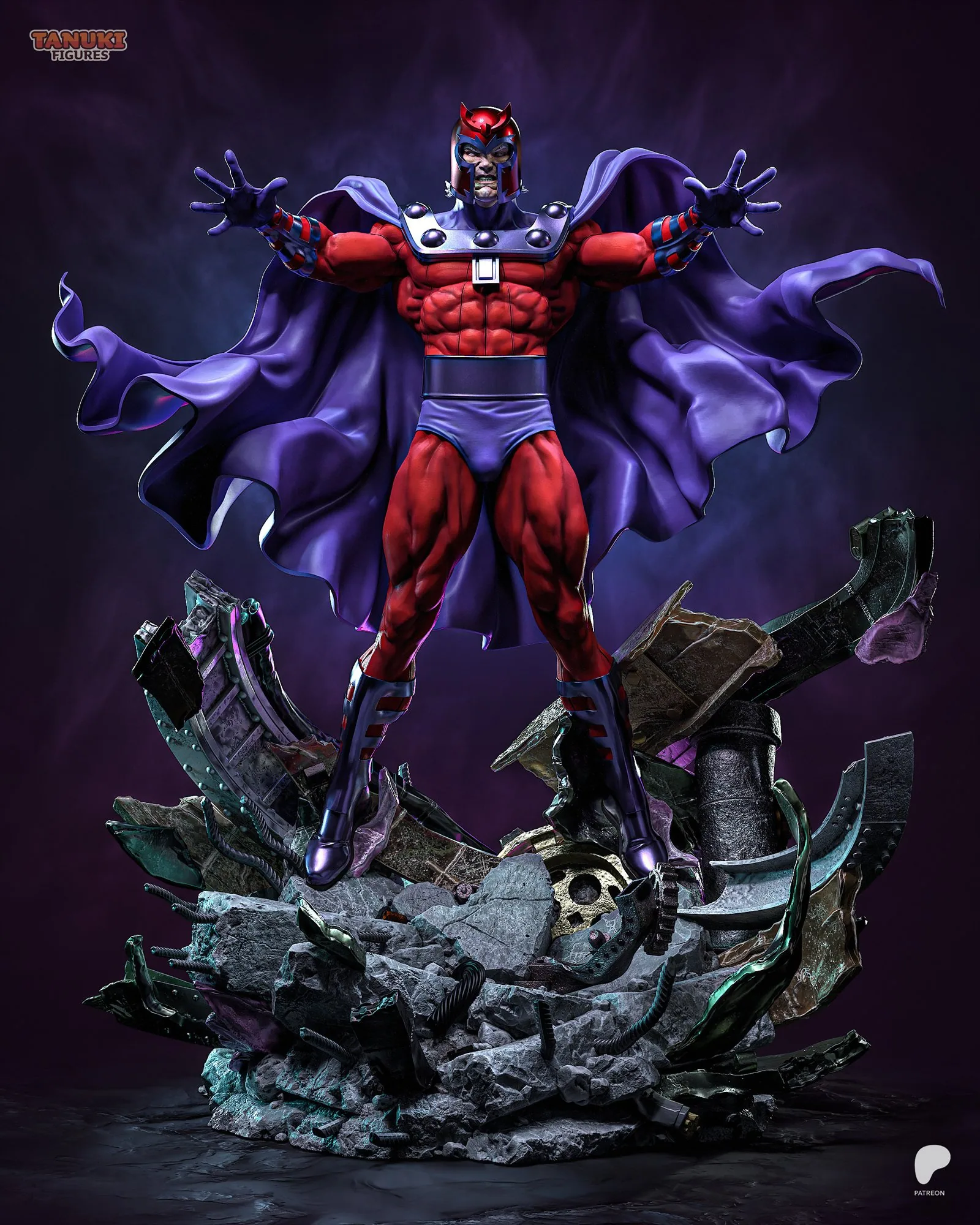 Magneto — Master of Magnetism — hand-painted resin figure