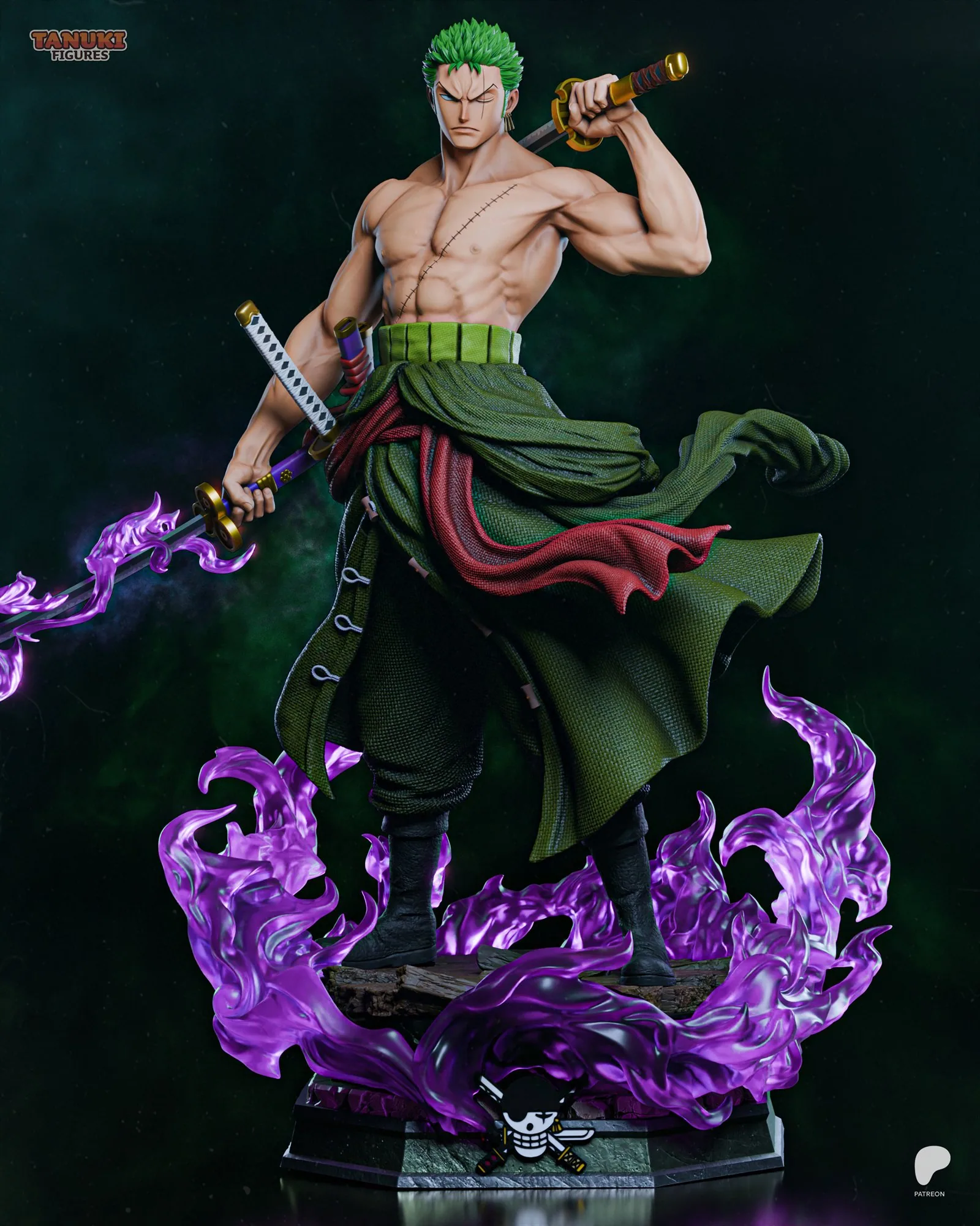 Roronoa Zoro — King of Hell — hand-painted resin figure