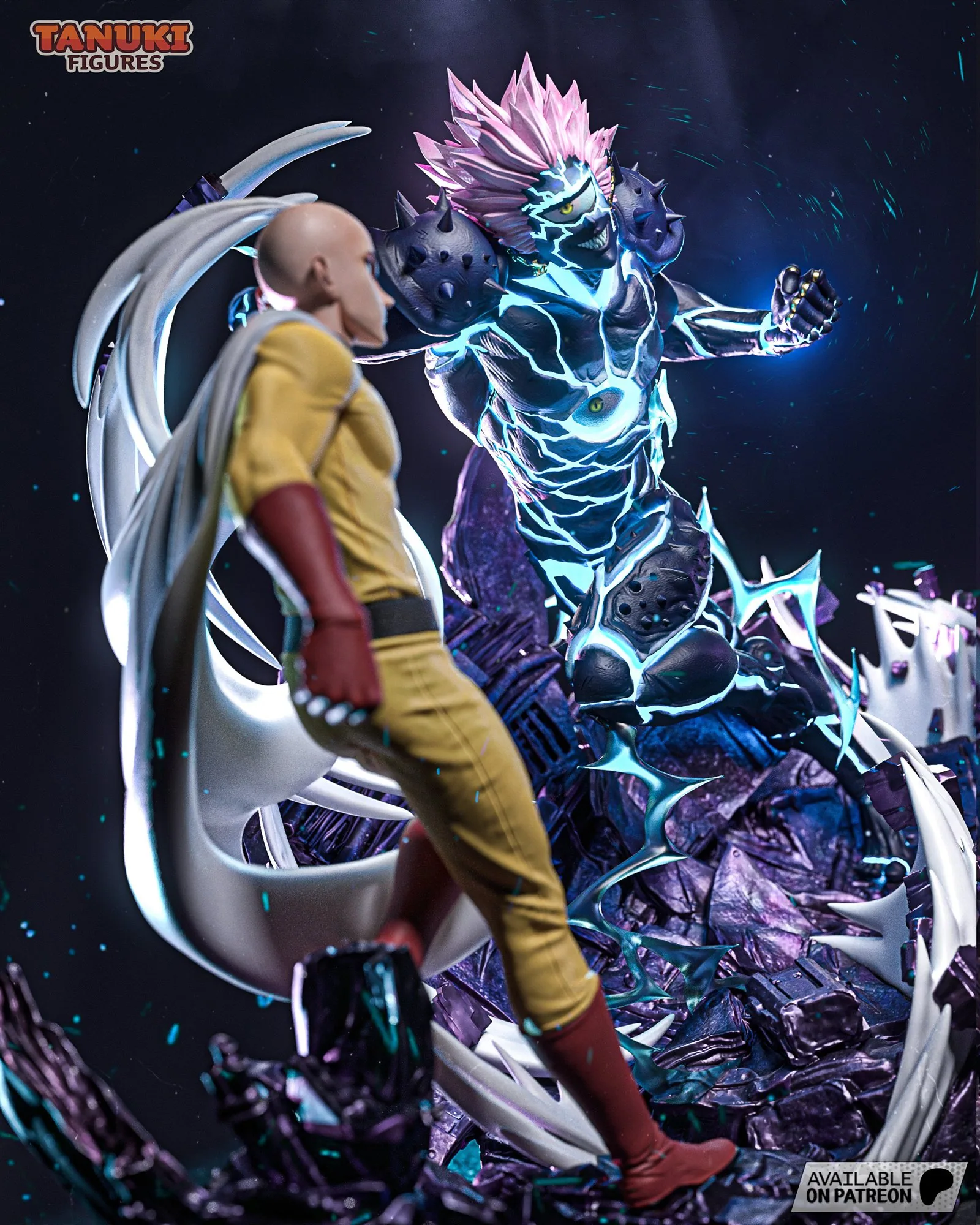 Saitama vs Boros — The Duel — hand-painted resin figure