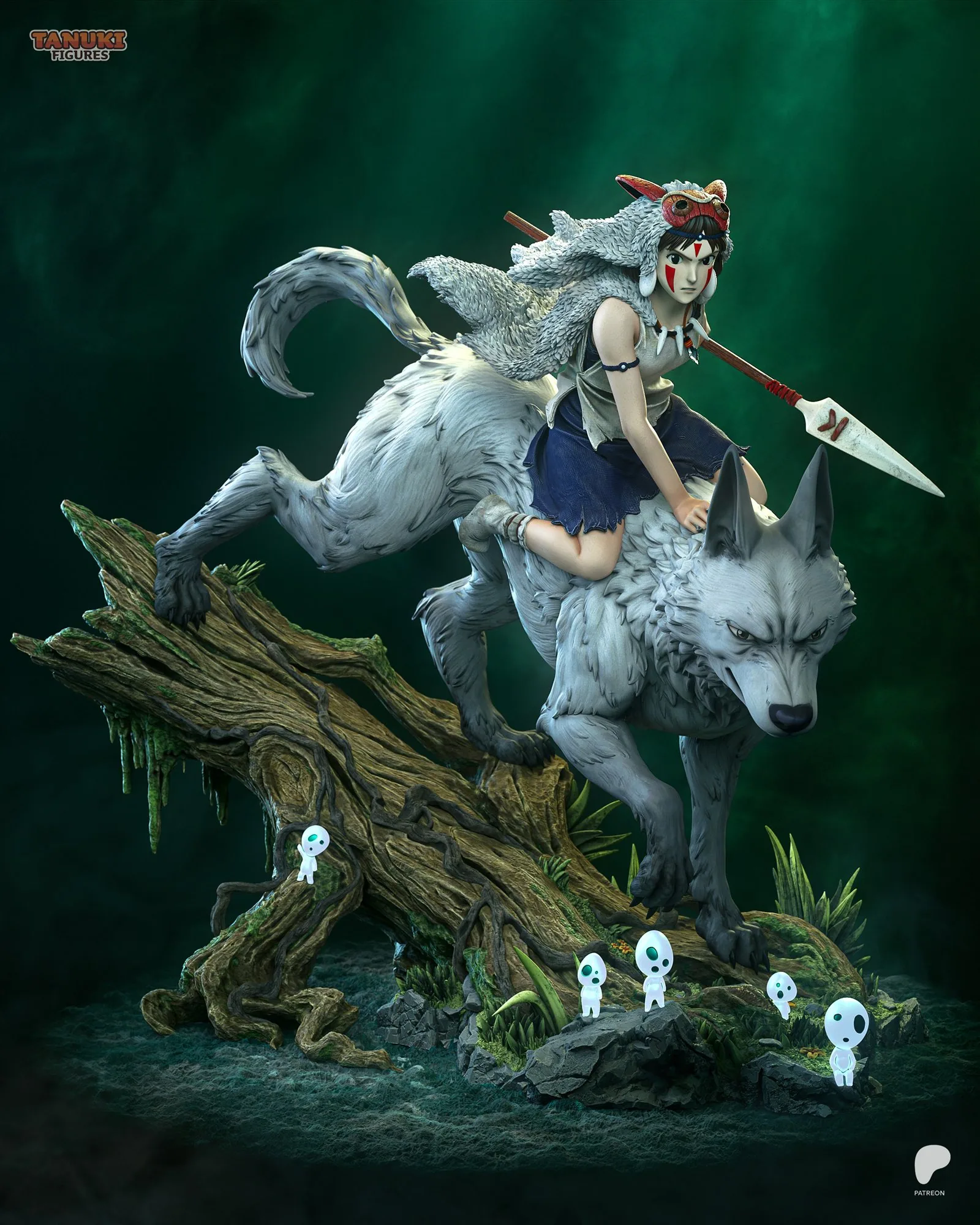 San — Princess Mononoke — hand-painted resin figure