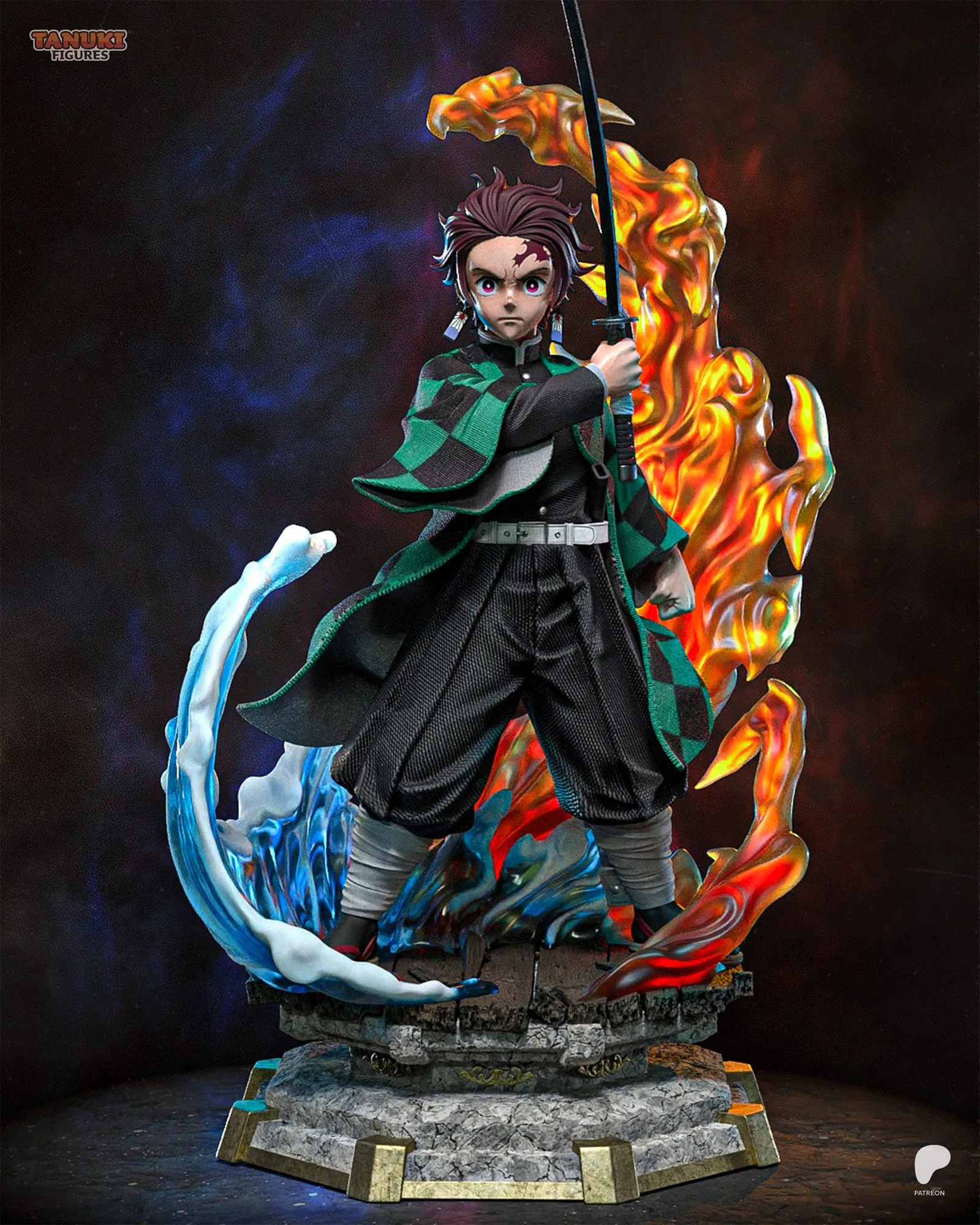 Tanjiro Kamado — Water Breathing — hand-painted resin figure